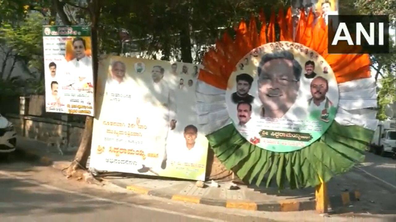 Meanwhile, security was stepped up and banners were also put up outside Congress leader Siddaramaih's residence. Congress bagged 135 seats in the May 10 elections to the 224-member Karnataka Assembly ousting the ruling BJP.