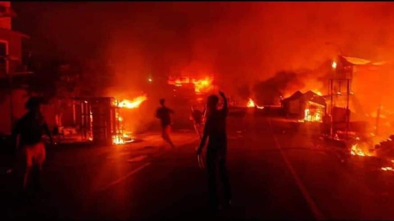 The Army and paramilitary forces have been deployed in Manipur and flag marches are being held to control the situation after violence erupted in parts of the State during an agitation on May 3. So far, 4,000 people were rescued by the forces from the violence-hit areas, and given shelter, he said, adding that more people are being shifted to safer places. (Image: Twitter @MangteC)