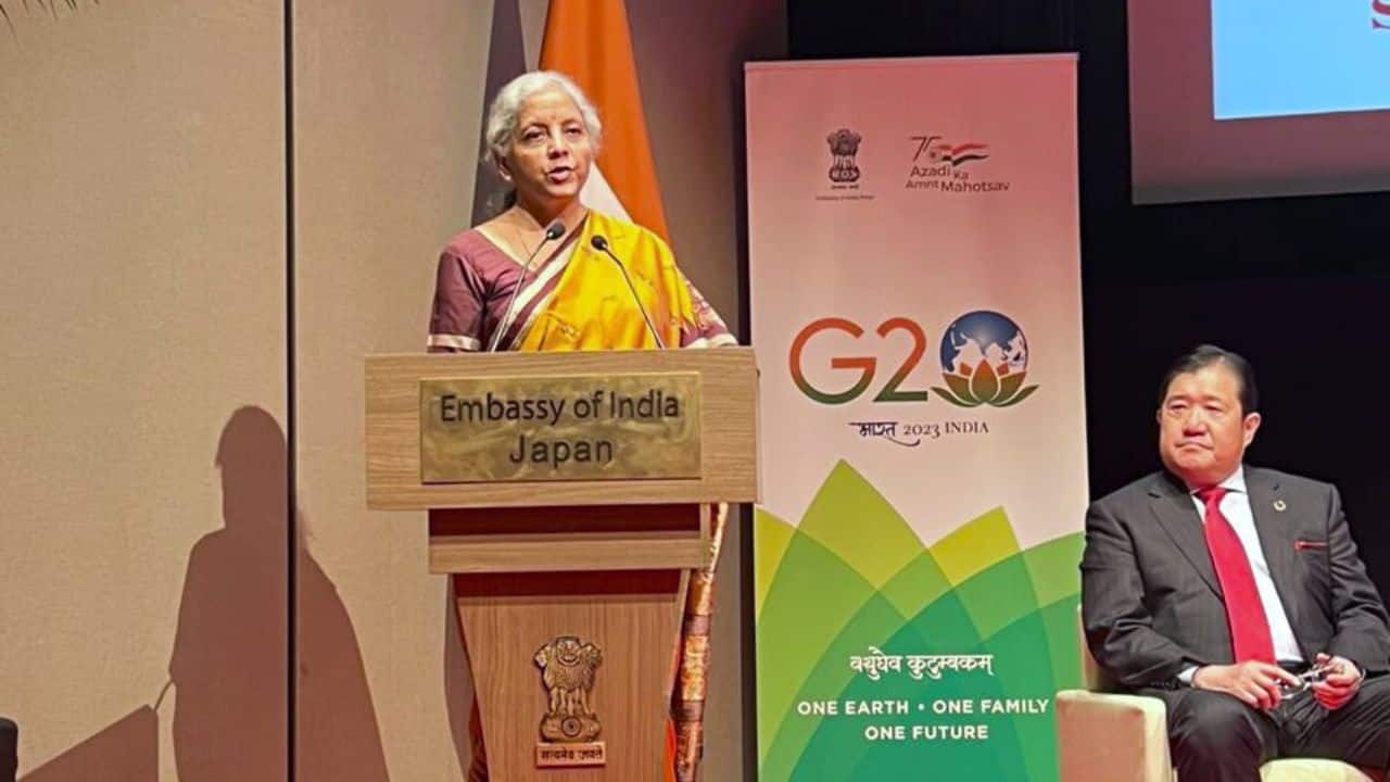 India’s Finance Minister Nirmala Sitharaman on May 11 invited Japanese investors and business leaders to explore investment opportunities in the country, saying that New Delhi is easing a lot of restrictions and ensuring overall ease of doing business in its walk towards Amrit Kaal. (Image: Twitter @FinMinIndia)