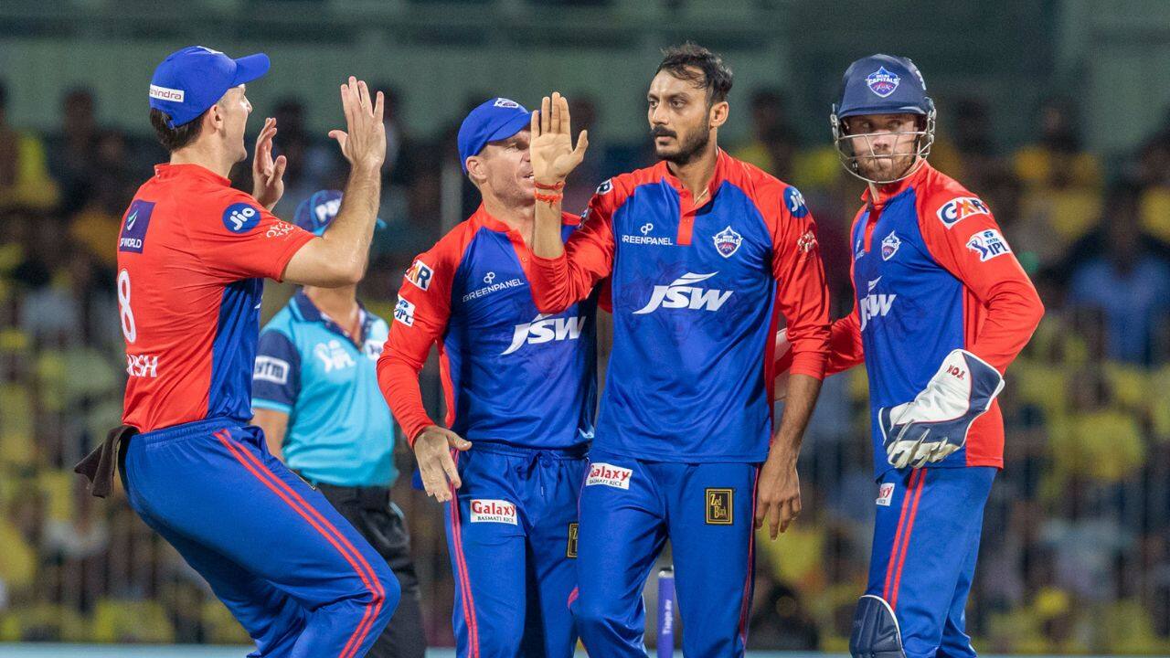 Patel also accounted for the wicket of Ruturaj Gaikwad (24) in his second over and then Yadav took a splendid low one-handed return catch of Rahane off his own bowling as Delhi continued to strike with regular intervals. (Image: AP)