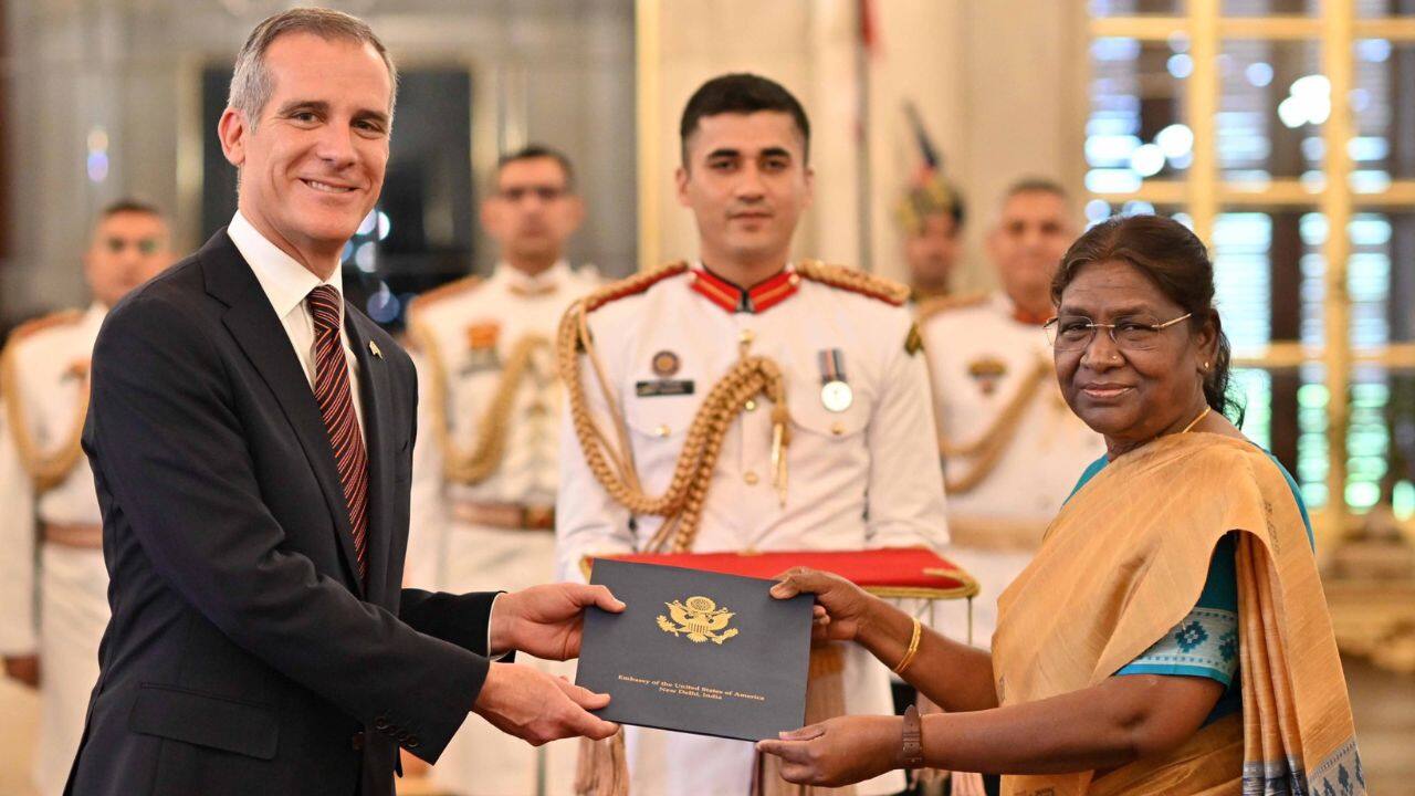 Earlier on May 11, Garcetti and envoys of Qatar and the Principality of Monaco presented their credentials to President Droupadi Murmu at the Rashtrapati Bhavan. (Image: Twitter @USAmbIndia)