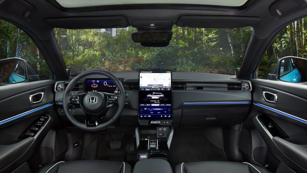 The inside of the SUV, too, is fairly plain with dark themed interiors and no buttons at all except for the controls on the steering wheel and the hazard lights. Everything else that is usually controlled from the dash and centre console has been moved to the screen. Speaking of which, the screen is one of the biggest we’ve seen so far: a massive 15.1 inches with enough information to overload our primal brains with just a glance. Its user interface is simple however, but may take a little bit of getting used to. (Image: Honda)