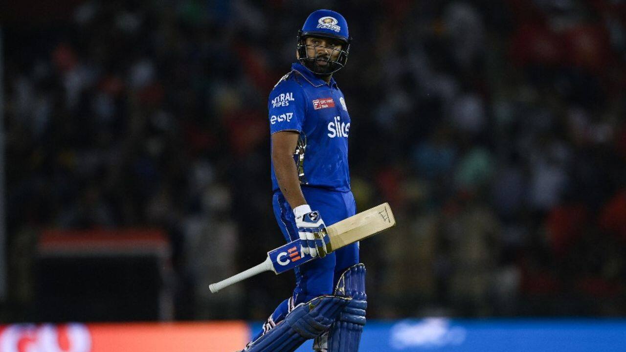 In reply, Mumbai got off to a torrid start as Rohit Sharma was out for another duck. It was his 15th score of zero in IPL’s history, joint highest with three other players. (Image: AFP)