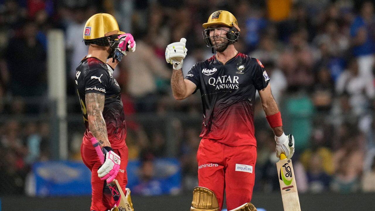 Du Plessis and Maxwell put on 120 off 62 balls for the third wicket and Bangalore seemed to be running away with the game, before Behrendorff provided the breakthrough again. (Image: AP)