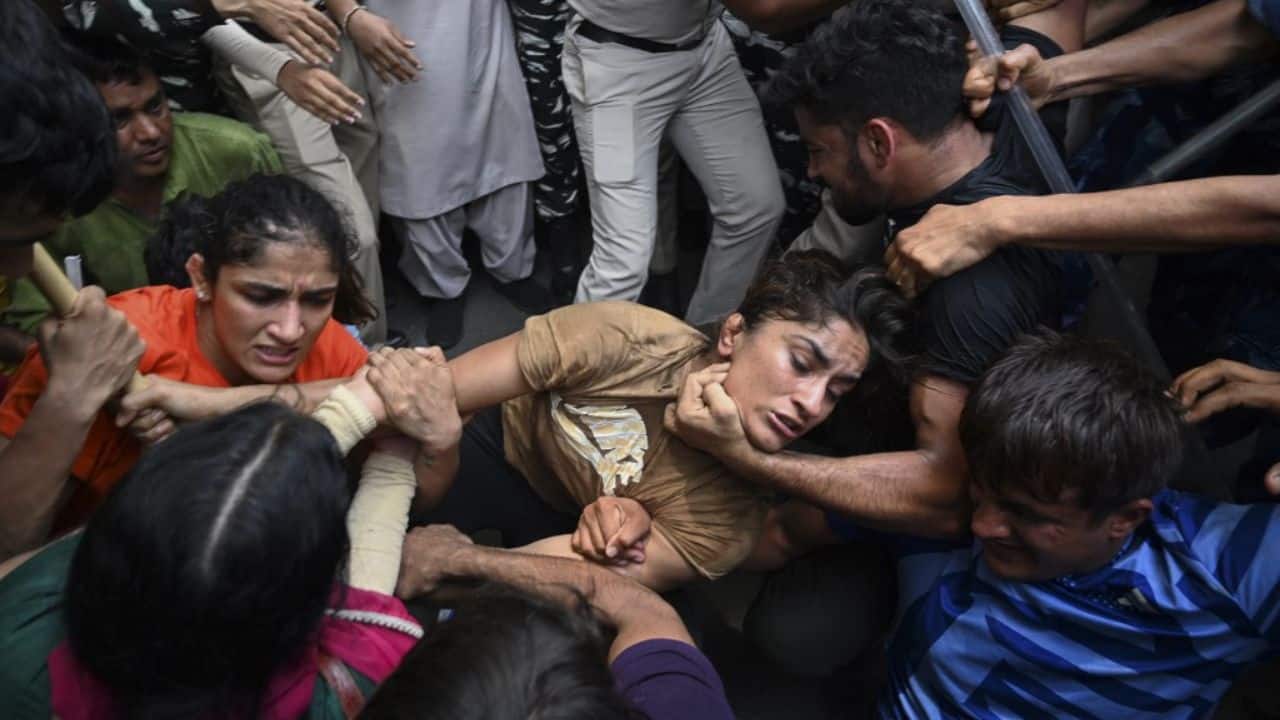 Opposition politicians condemned the police actions. &quot;Strongly condemn the way Delhi Police manhandled Sakshi Malik, Vinesh Phogat and other wrestlers. It's shameful our champions are treated in this manner,&quot; opposition politician Mamata Banerjee tweeted, calling for their release. (Image: AFP)