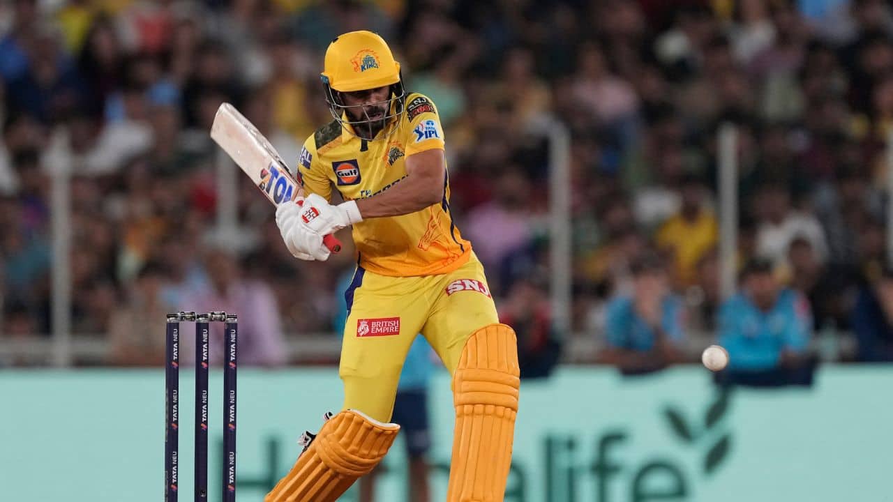 Chennai Super Kings' Ruturaj Gaikwad plays a shot during the Indian Premier League final cricket match between Chennai Super Kings and Gujarat Titans in Ahmedabad. (Image: AP)