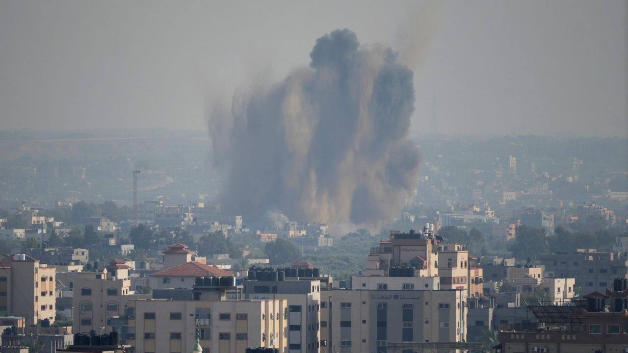 The strikes targeted the top floor of a building in a residential, Qatari-built complex in southern Gaza Strip. The pre-dawn airstrike in the city of Khan Younis caused damage to three surrounding buildings. The complex, known as Hamad City, consists of several tall buildings and thousands of housing units. The strike created panic among residents, with falling debris and shattered glass littering the streets. “My children started crying. I did not see anything because of the dust, broken glasses, and debris,” said Abdullah Hemaid, who lives across from the targeted building. (Source: AP)