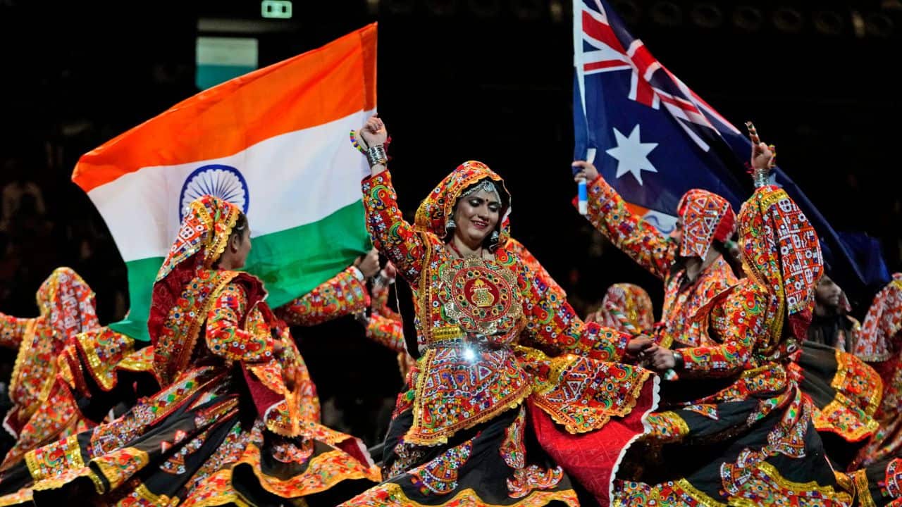 A cultural program was held at the Qudos Bank Arena. Various cultural performances were performed by various artists, Bharatnatyam, Garba and other dance forms were performed at the event. (Image: AP)