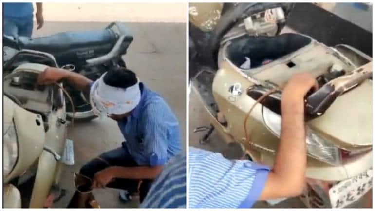 UP petrol pump employee takes back fuel from scooter after customer pays with Rs 2,000 note. Watch - Vimarsana News