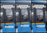 Bus driver finishes lunch while waiting in Bengaluru traffic. Video has 2 million views