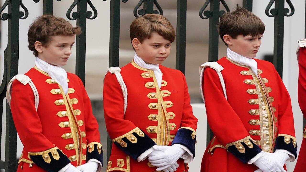 Prince George, the son of Prince William and Catherine and second-in-line to the throne, serve as one of several &quot;pages of honour&quot;. (@KensingtonRoyal)