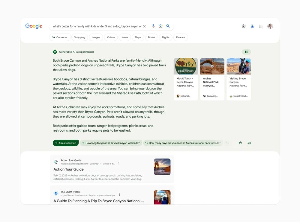 Google Generative AI search