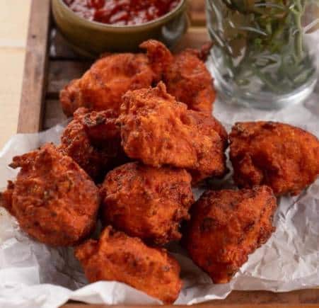 Kumta Style Red Chicken served with French Fries by Chef Anika Fernandes Frys with Fries healthy snack recipes for children