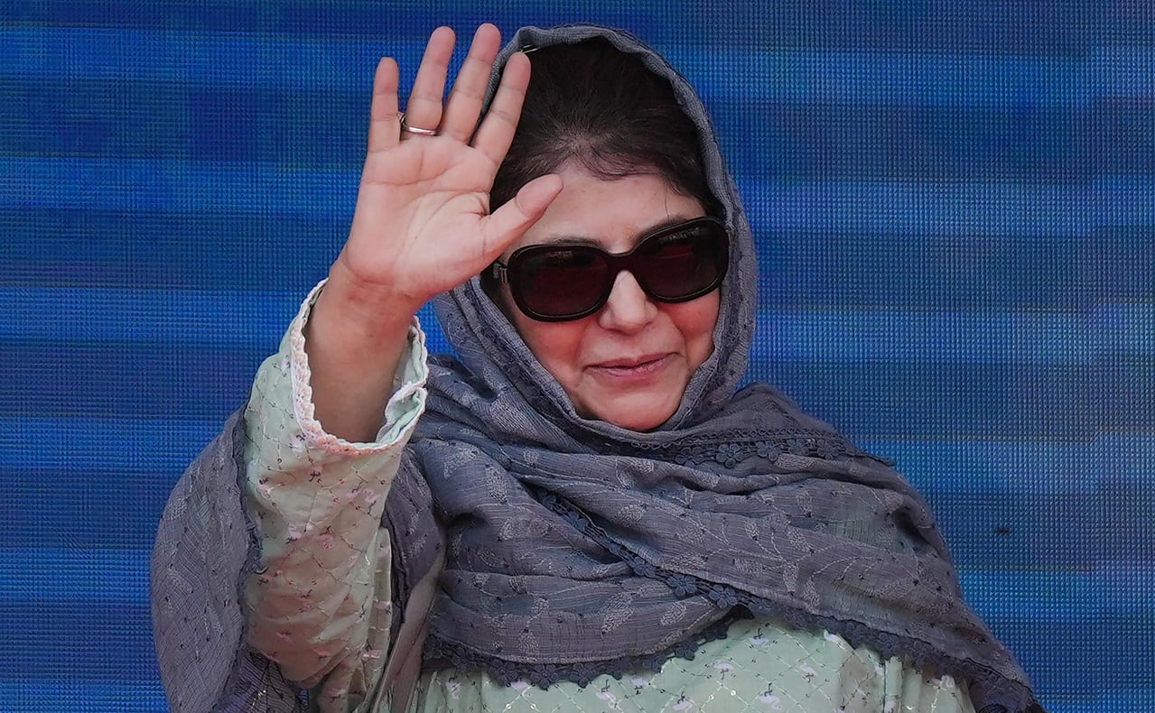 Former Jammu &amp; Kashmir chief minister and People's Democratic Party (PDP) president Mehbooba Mufti was also among the guests invited at the Congress' oath-taking ceremony. (PTI photo)