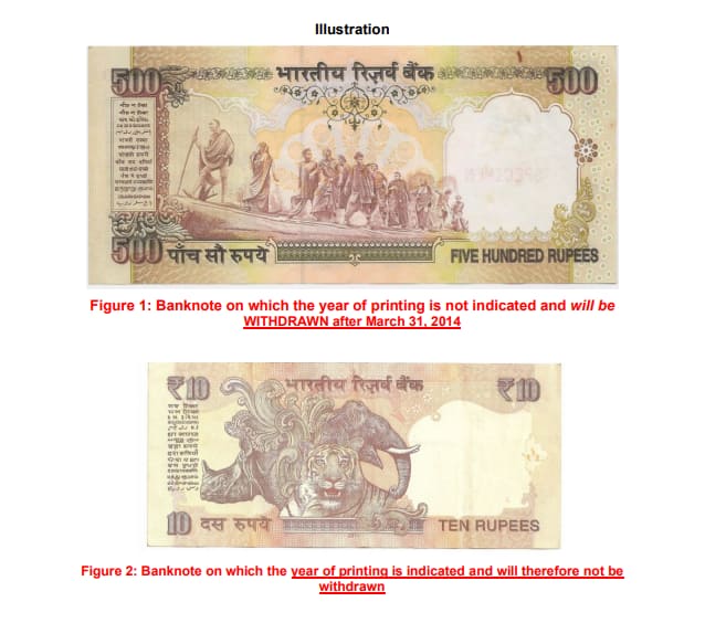 The reason behind withdrawing these notes was because notes prior to 2005 had fewer security features as compared to banknotes printed after 2005.