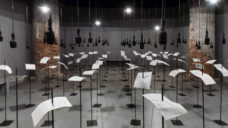 Shilpa Gupta's 'For, In Your Tongue, I Cannot Fit'.