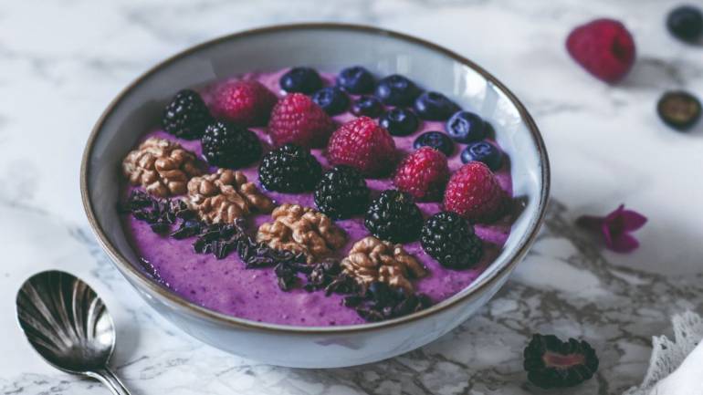 Native American wild berry smoothie bowls