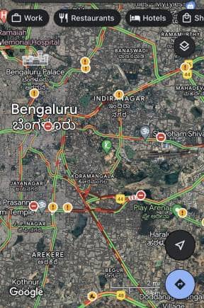 Choked roads in Bengaluru