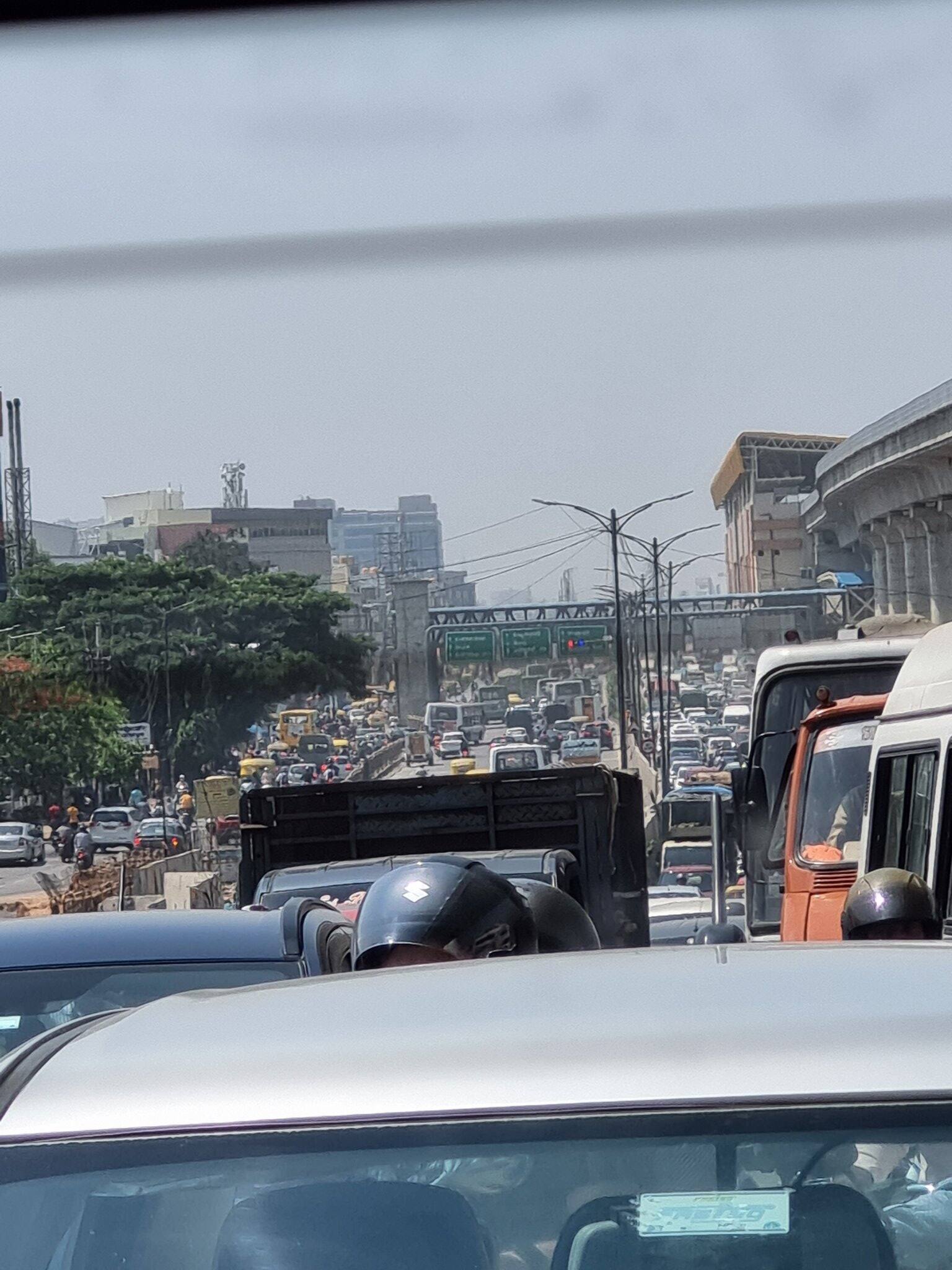 Truck breaks down after ramming into tree, brings traffic on Bengaluru's tech corridor to a grinding halt