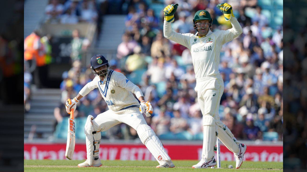 Jadeja's rollicking innings ended on 48 from 51 balls 21 minutes before stumps when spinner Nathan Lyon's ninth delivery found turn and bounce, touched left-handed Jadeja and slid into Smith's hands. That gave all of Australia's bowlers a wicket each. (Image: AP)