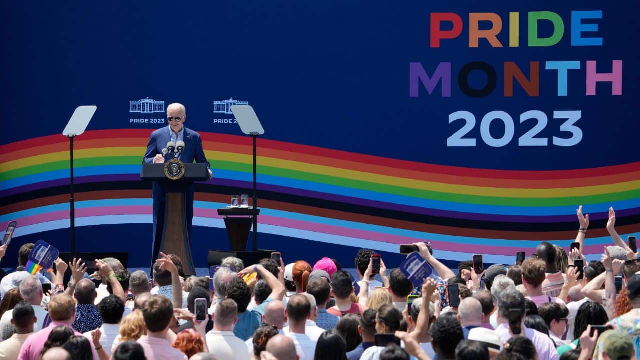 One such event was held on June 10 at the White House, where President Joe Biden aimed to show LGBTQ+ people they have his administration's support. (Source: AP)