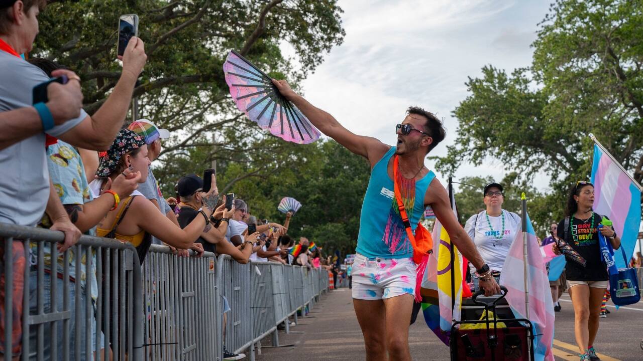 Parades in New York, Chicago and San Francisco are among events that roughly 400 Pride organizations across the U.S. are holding this year, with many focused specifically on the rights of transgender people. One of the grand marshals of New York City’s parade is nonbinary activist AC Dumlao, chief of staff for Athlete Ally, a group that advocates on behalf of LGBTQ+ athletes. “Uplifting the trans community has always been at the core of our events and programming,” said Dan Dimant, a spokesperson for NYC Pride. (Image: AP)