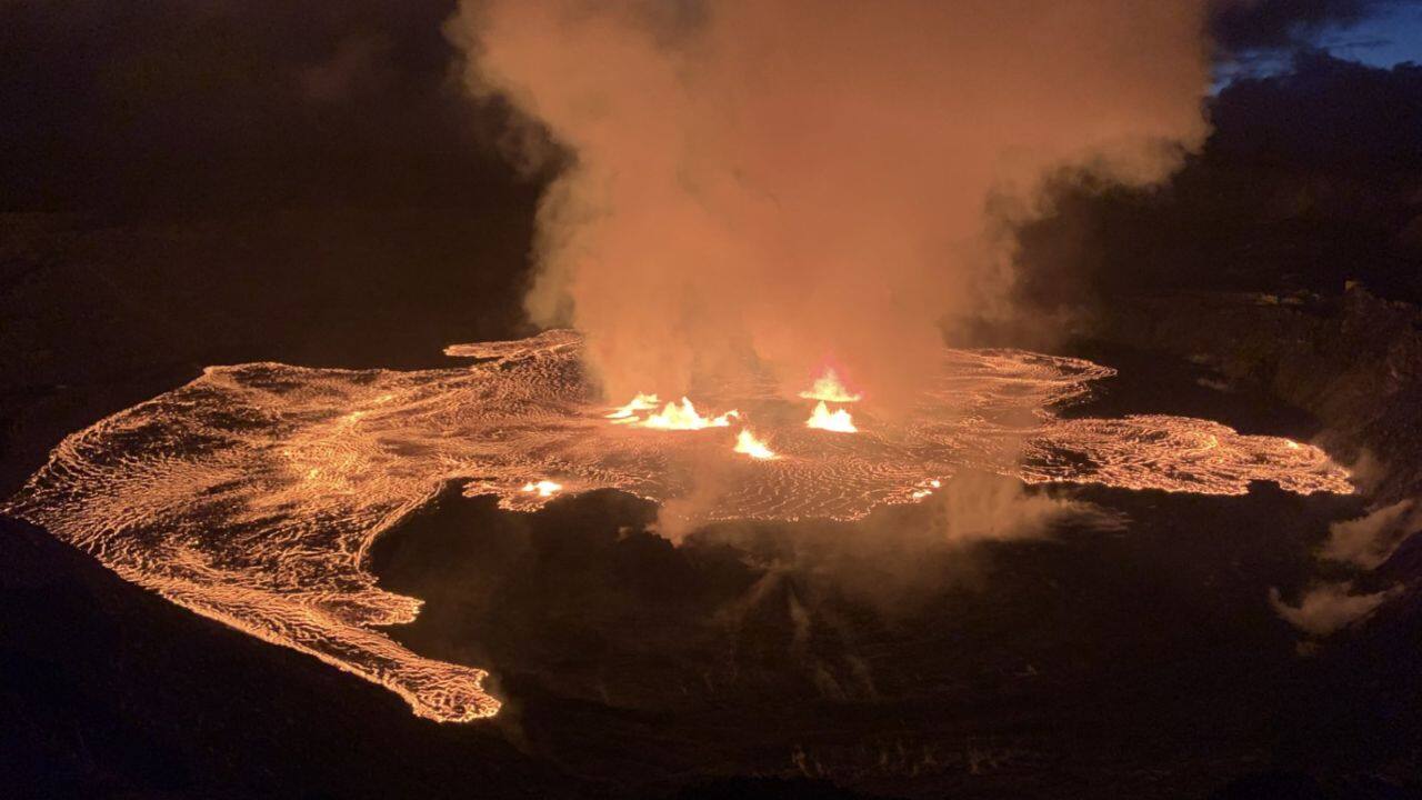 She said park officials are bracing for crowds to arrive because visitors can see the eruption from many overlooks. “Kilauea overlook was spectacular this morning,&quot; she said of the vast lava lake. “It was molten red lava. There’s several areas of pretty robust fountaining. It’s just really, really pretty.” (Image: US Geological Survey)