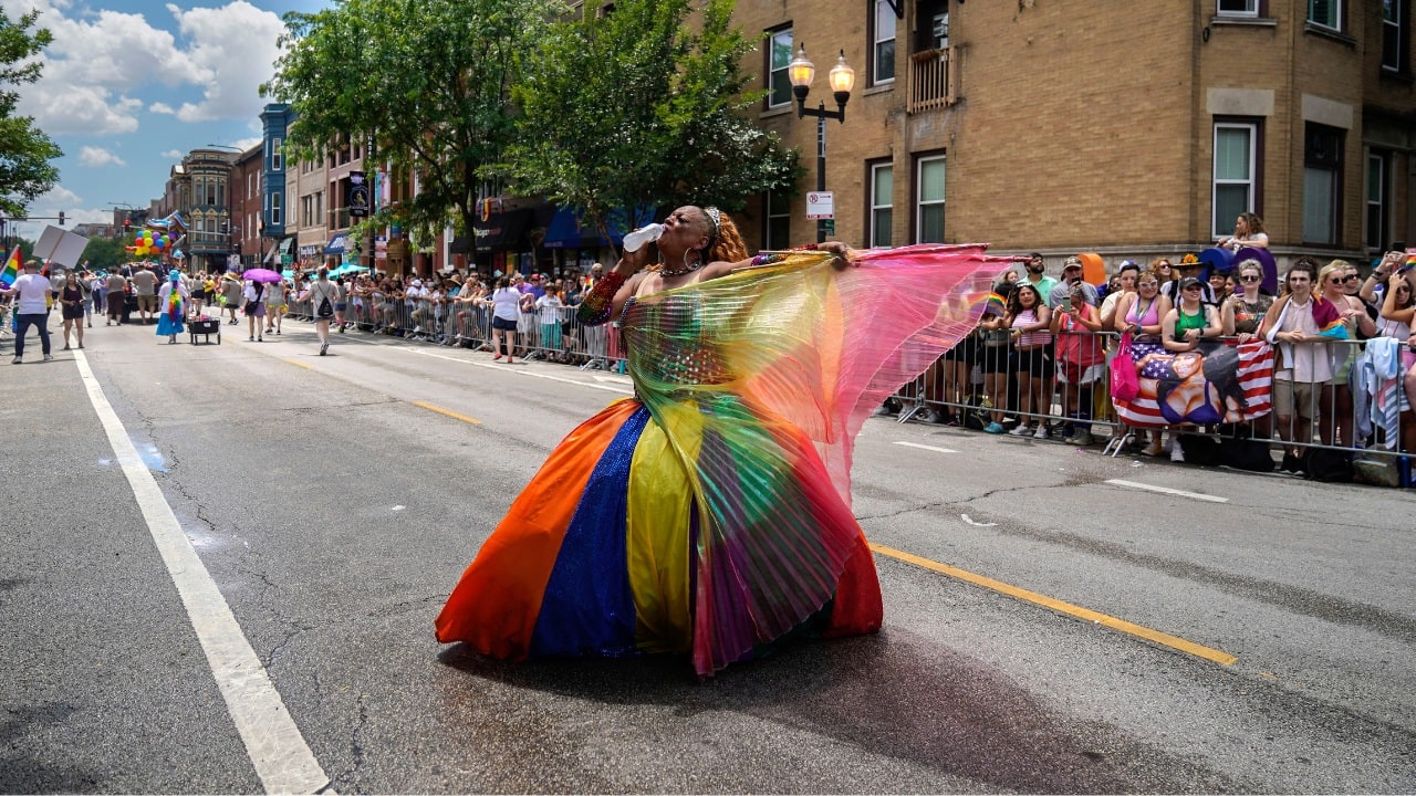 Chicago's 52nd annual celebration on June 25 featured drag performers Marilyn Doll Traid and Selena Peres, as well as the Bud Billiken dancers, who drew loud praise from the crowd as they represented the celebration of Black roots in Chicago’s South Side. “It’s very important to have a Chicago Pride parade,&quot; Traid said. “And those that wanna go against us, you have to realize that we all stand together.” (Image: AP)