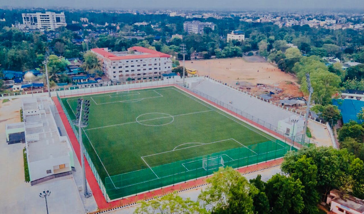 Bhubaneswar Football Academy - Hon’ble Chief Minister Naveen Patnaik will inaugurate this facility tomorrow. This is Odisha’s first artificial football turf. #OdishaforSports Photo @rvineel_krishna