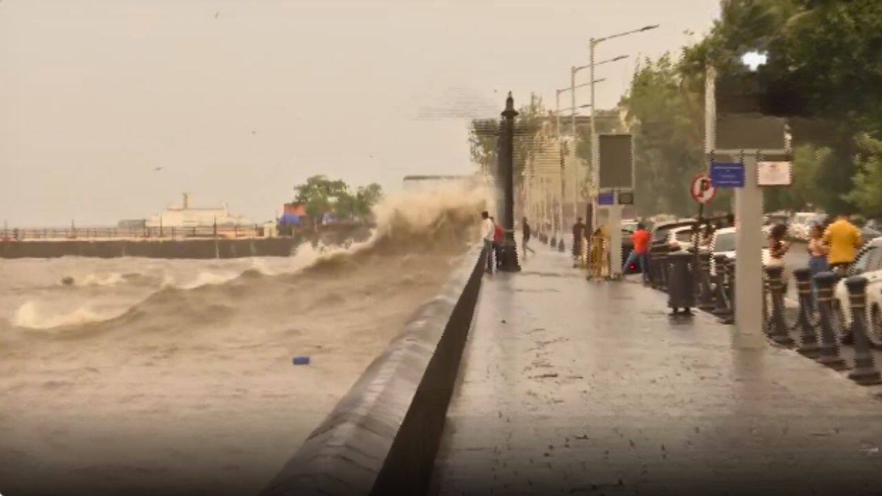 With Cyclone Biparjoy now running directly parallel to Mumbai in the Arabian Sea, the IMD on June 11 issued a ‘thunderstorm’ alert for several districts in coastal Maharashtra . The Maharashtra coastline experienced high tidal waves as the effect of Biparjoy cyclone was seen near the Gateway of India on June 12. The coastal city of Mumbai, which has currently been experiencing windy conditions, is likely to witness stronger gusts and isolated rains for the next one or two days according to weather.com. The IMD has asked the fishermen in the coastal areas of Thane, Mumbai and Palghar be stay on alert from June 11 to June 14. (Image: ANI)