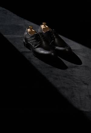 Black Laceup by Sarah & Sandeep