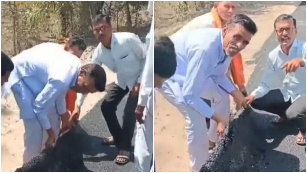 Road that folds like a carpet? Video of Maharashtra's poor quality road is viral