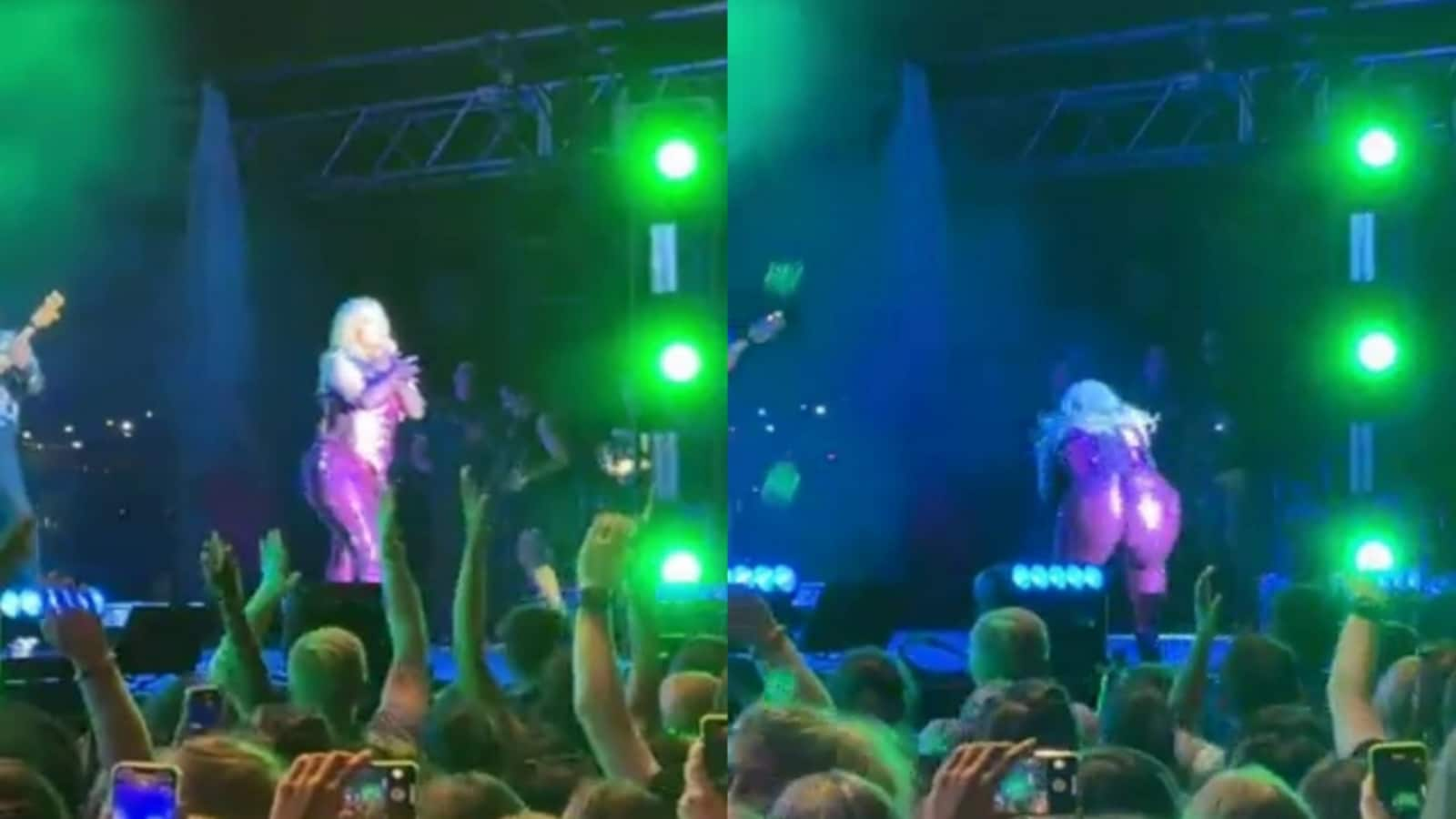 Video: Singer Bebe Rexha collapses onstage after fan throws phone at her