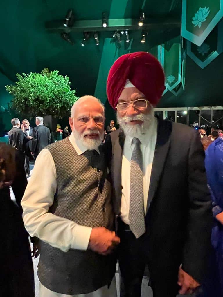 Darshan Singh Dhaliwal, a member of the Sikh community joins PM Modi at State dinner. &quot;The Sikh community really stands behind our Prime Minister. He has done lots of great things for the Sikhs and India. And we are very proud to have them here today,&quot; he said while speaking to ANI.