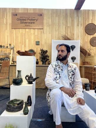 Mohammad Umar Kumar at an exhibit.