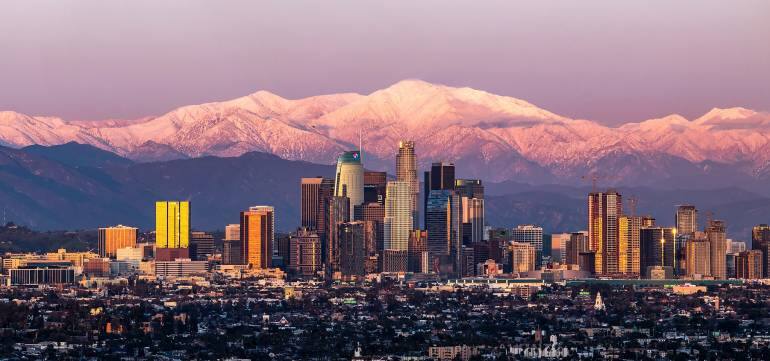 Los Angeles with Mount Baldy.