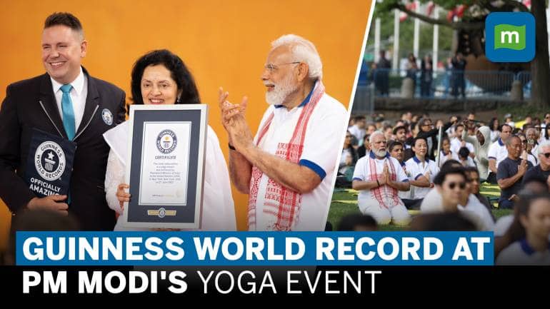 Pm Modis Yoga Session At Un Sets Guinness World Record For Most Nationalities Pm Modi In Usa 