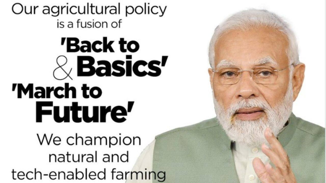 PM Modi also said that agriculture policy blends the best of tradition with innovation and the best way for our country to improve is to combine natural farming with technologically advanced practices. (Image: Twitter)
