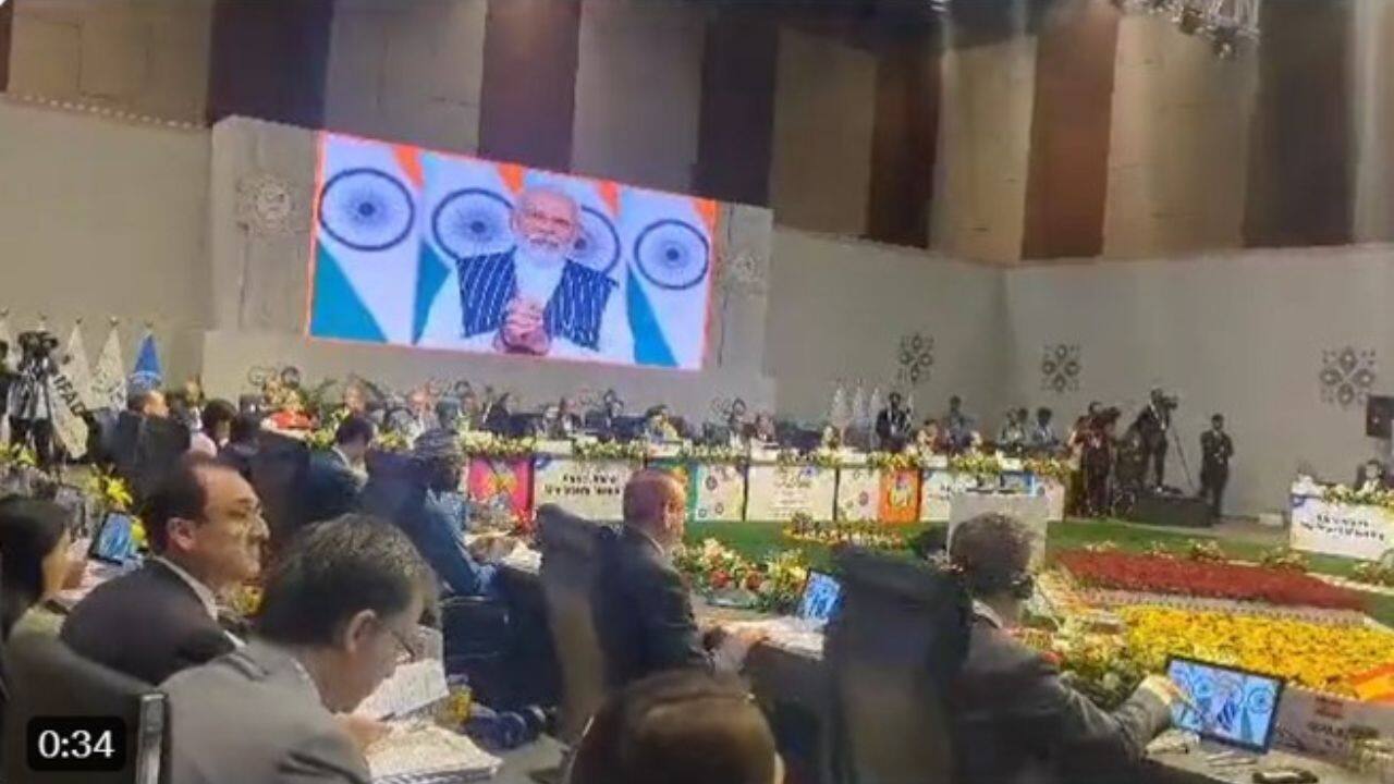 “Millets or Shree Anna are not only healthy but they also help raise the income of our farmers by using less water, fertilisers and being pest-resistant,” said PM Modi. He further added that he promotes both natural farming and technology-enabled farming as farmers use Natural Farming to rejuvenate Mother Earth and safeguard soil health. (Image: Twitter)