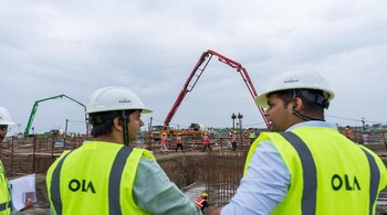 Ola Electric CEO Bhavish Aggarwal at the Gigafactory site in Krishnagiri, Tamil Nadu.