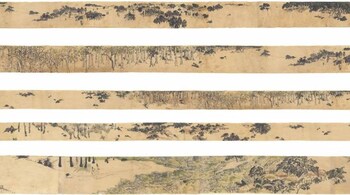 Panels from the newly discovered scroll 'Scenes from Santiniketan', 1924.