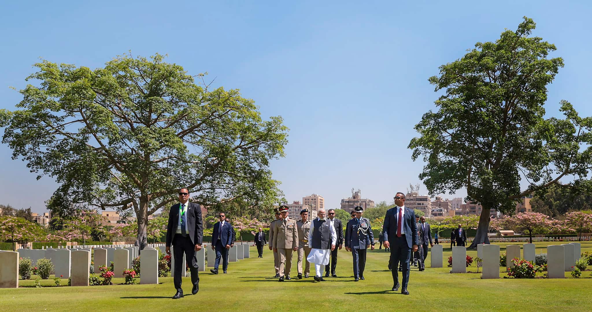 Cairo: Prime Minister Narendra Modi visits the Heliopolis Commonwealth War Cemetery, in Cairo, Sunday, June 25, 2023. (PTI Photo)