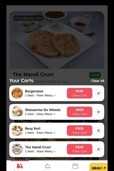 Zomato Multi Cart Feature: Users can now order from multiple