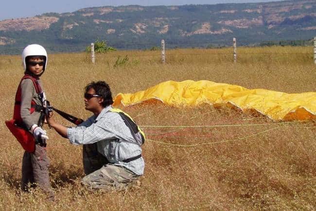 Sunith at age 9 with his father Sanjay Rao.