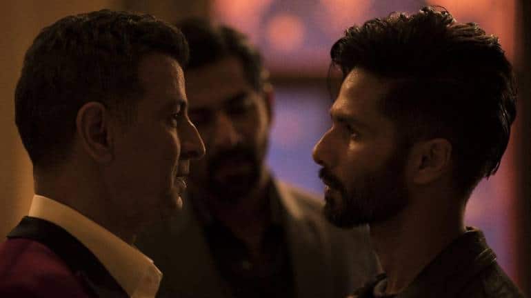 Shahid Kapoor and Ronit Roy in a still from 'Bloody Daddy'.
