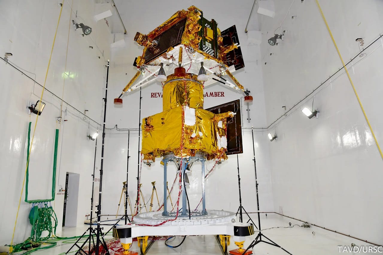 As per ISRO, the Chandrayaan-3 spacecraft has been fully constructed and assembled, along with the faring, and is awaiting integration with the rocket. “Rocket integration is underway and is expected to be completed in the next two to three days, following which a series of tests will be conducted,” Somanath added. (Image Source: ISRO)