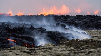 Iceland volcano erupts, spewing lava fountains