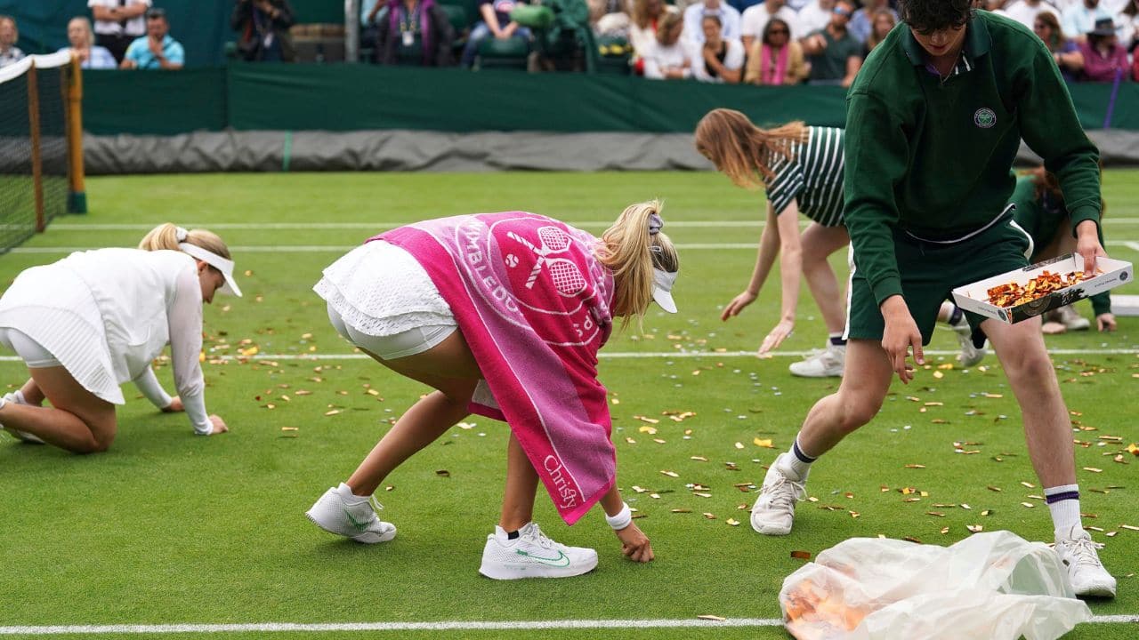 “We have plans in place to mitigate the risks working in partnership with specialist agencies and the Metropolitan Police and should an incident occur, the appropriate specialist teams will respond,” Dite said. Her comments came a day after people representing Just Stop Oil briefly disrupted play about five minutes after the start of a cricket match between England and Australia in London. Players from both teams intervened when the protesters attempted to spread orange powder on the field. (Source: AP) “We have plans in place to mitigate the risks working in partnership with specialist agencies and the Metropolitan Police and should an incident occur, the appropriate specialist teams will respond,” Dite said. Her comments came a day after people representing Just Stop Oil briefly disrupted play about five minutes after the start of a cricket match between England and Australia in London. Players from both teams intervened when the protesters attempted to spread orange powder on the field. (Source: AP)