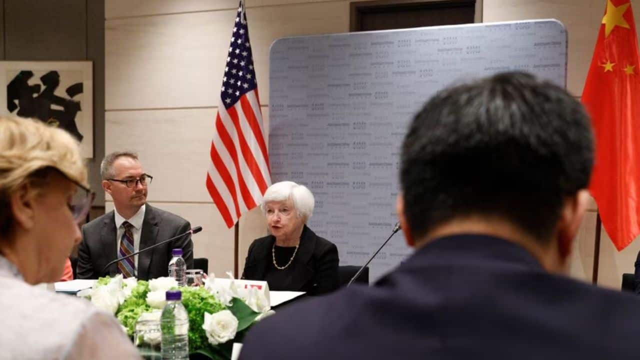 Yellen, who arrived in Beijing on July 6 said the moves underscored the need for &quot;resilient&quot; and diverse supply chains, and warned that the United States and its allies will fight back against what she called China's &quot;unfair economic practices.&quot;Yellen made the remarks to the American Chamber of Commerce in China (AmCham) after what a Treasury official called &quot;substantive&quot; talks with former Chinese economy czar Liu He, a close confidante of President Xi Jinping, and outgoing top Chinese central banker Yi Gang. She is slated to meet later Friday with Premier Li Qiang. (Source: Reuters)
