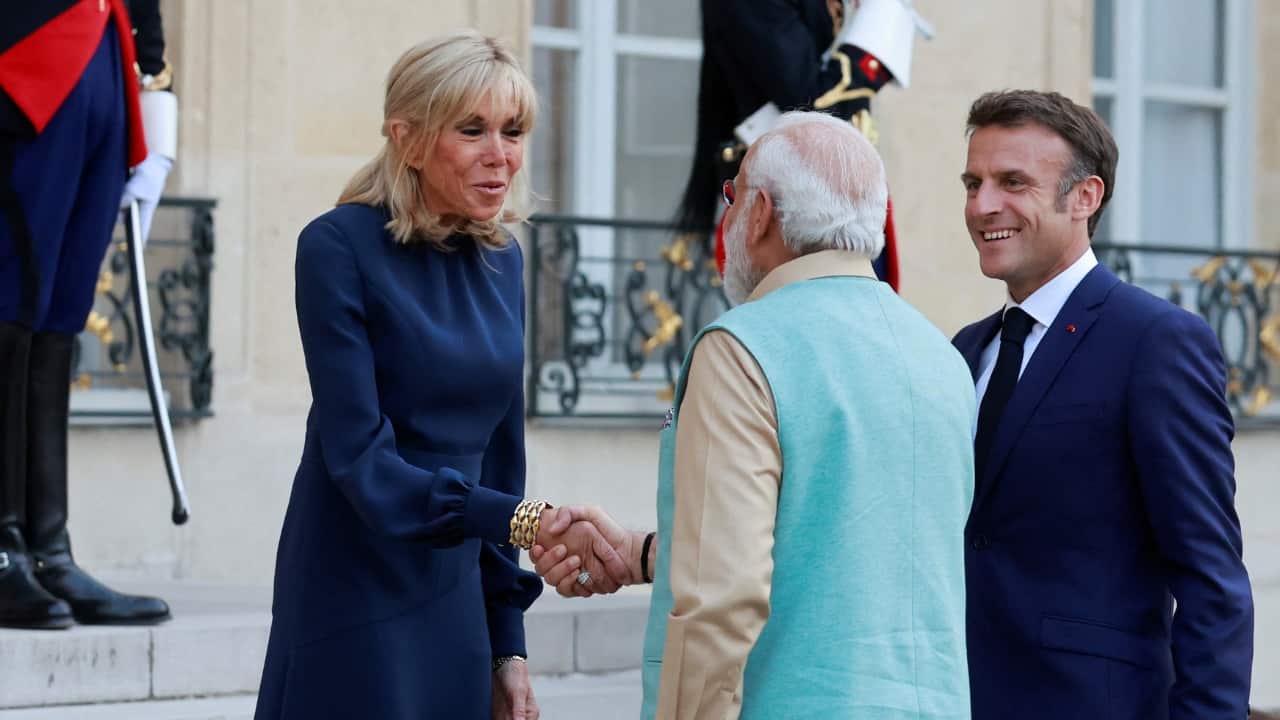 Modi was accorded a red-carpet welcome as he arrived in Paris on a two-day visit on July 13. He will join Macron for the French National Day celebrations on July 14 as the Guest of Honour. (Image: Reuters)